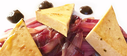 Tofu con cipolle di Tropea in agrodolce